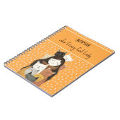 Carnet Illustration de la dame du chat fou avec le nom Fu (Côté gauche)