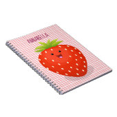 Carnet Illustration de la fraise Cute kawaii (Côté Droit)