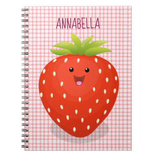 Carnet Illustration de la fraise Cute kawaii