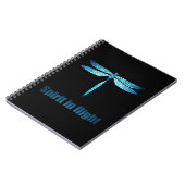 Carnet Illustration de la libellule bleue en vol (Côté gauche)