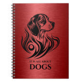 Carnet Illustration de la tête de Beagle métallique rouge (Devant)