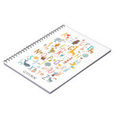 Carnet Illustration de l'alphabet ABC avec nom de jolis e (Côté gauche)