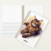 Carnet Illustration de l'aquarelle de chat blanc doux (À l'intérieur)