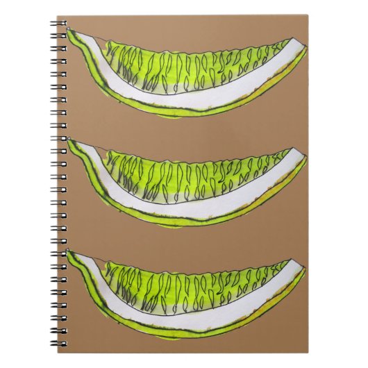 Carnet Illustration de l'aquarelle de fruit en tranches d (Devant)