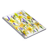 Carnet Illustration de l'aquarelle des jonquilles jaunes (Côté Droit)