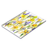 Carnet Illustration de l'aquarelle des jonquilles jaunes (Côté gauche)