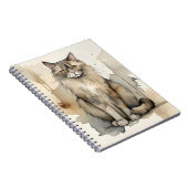 Carnet Illustration de l'aquarelle du Maine Coon (Côté Droit)