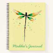 Carnet Illustration de l'aquarelle mignonne du libellule (Devant)
