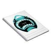 Carnet Illustration de l'aquarelle verte du requin (Côté Droit)