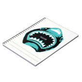 Carnet Illustration de l'aquarelle verte du requin (Côté gauche)