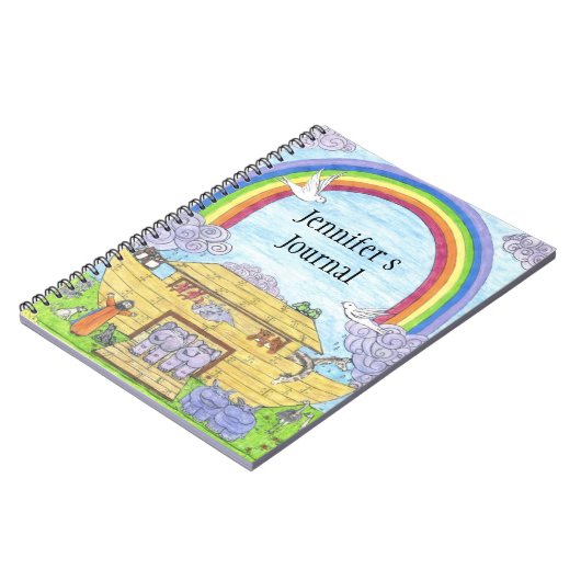 Carnet Illustration de l'Arche de Messe Noah éléphants hi (Côté gauche)