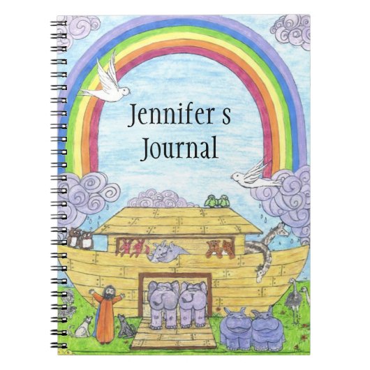 Carnet Illustration de l'Arche de Messe Noah éléphants hi (Devant)