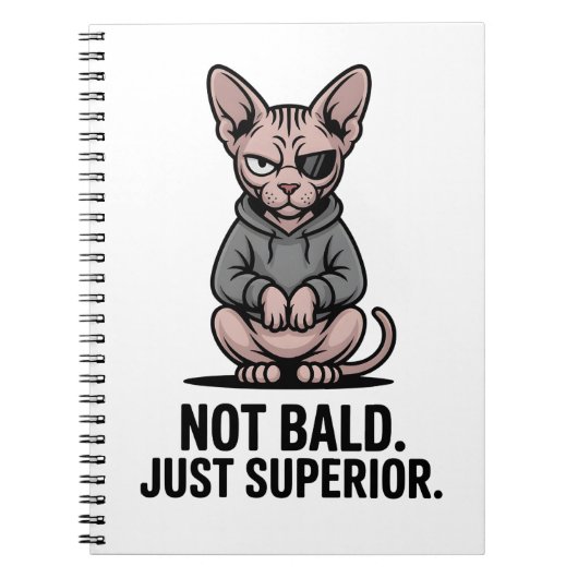 Carnet Illustration de l'attitude du chat Sphynx supérieu (Devant)