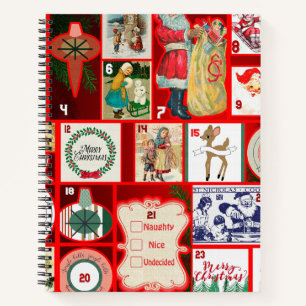 Carnet Illustration de l'Avent en bloc de Noël Art carré
