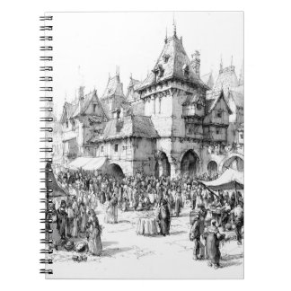 Carnet Illustration de l'encre de ville médiévale