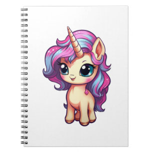 Carnet Illustration de licorne de dessin animé