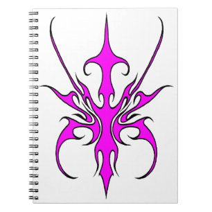 Carnet Illustration de ligne tribale rose et noir féroce