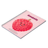 Carnet Illustration de litchee rose mignon (Côté gauche)