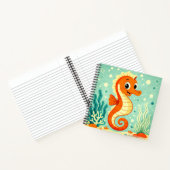 Carnet Illustration de l'océan avec un hippocampe orange  (Intérieur)