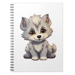 Carnet Illustration de loup de dessin animé