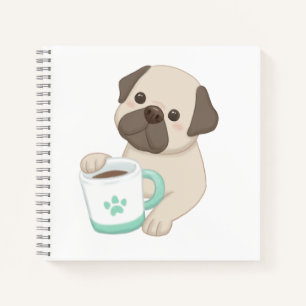 Carnet Illustration de mignon chien et de muscade
