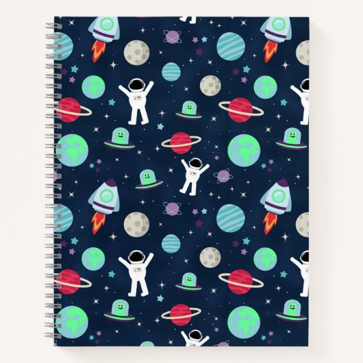 Carnet illustration de motif spatial (Devant)