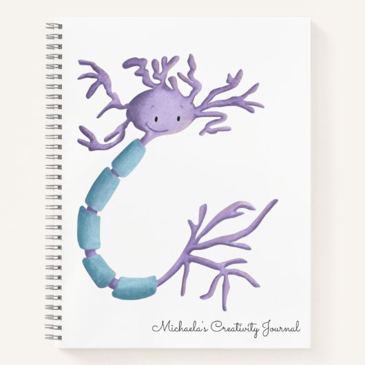 Carnet Illustration de neurone de dessin animé mignon per (Devant)