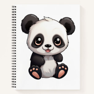 Carnet Illustration de panda de dessin animé