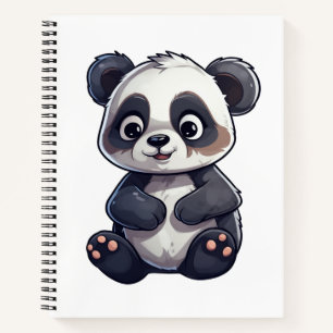 Carnet Illustration de panda de dessin animé
