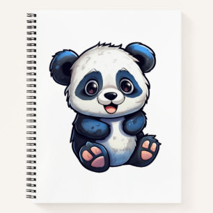 Carnet Illustration de panda de dessin animé