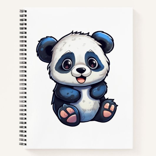 Carnet Illustration de panda de dessin animé (Devant)