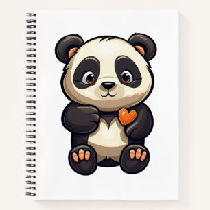 Carnet Illustration de panda de dessin animé
