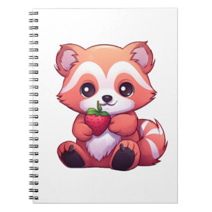 Carnet Illustration de panda rouge caricature