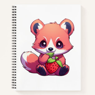 Carnet Illustration de panda roux de dessin animé