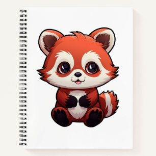 Carnet Illustration de panda roux de dessin animé