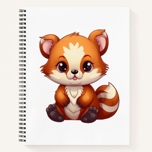 Carnet Illustration de panda roux de dessin animé (Devant)
