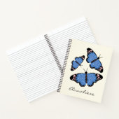 Carnet Illustration de papillon bleu élégant Nom personna (Intérieur)