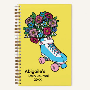 Carnet Illustration de patinage floral fillette personnal