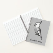 Carnet Illustration de perroquet cartoon blanc mignon (Intérieur)