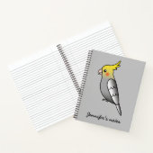Carnet Illustration de perroquet cartoon gris mignon (Intérieur)