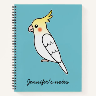 Carnet Illustration de perroquet cartoon Lutino mignon