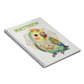Carnet Illustration de perroquet d'art populaire décorati (Côté Droit)
