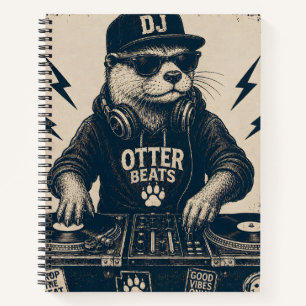 Carnet Illustration de platine tournante EDM vintage de l