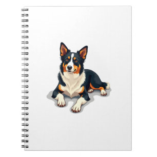 Carnet Illustration de portrait de Border Collie tricolor