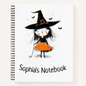 Carnet Illustration de sorcière mignonne (Devant)