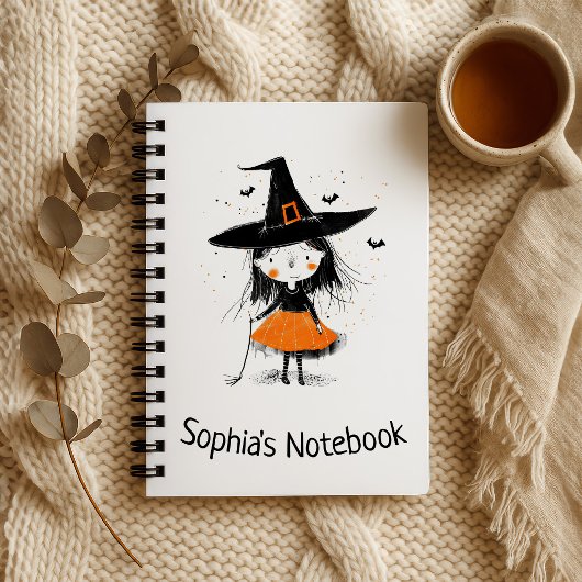 Carnet Illustration de sorcière mignonne