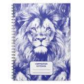 Carnet Illustration de stylo bleu Vintage Lions Vintage (Devant)