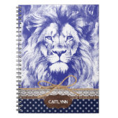 Carnet Illustration de stylo Vintage Lions Rustique perso (Devant)