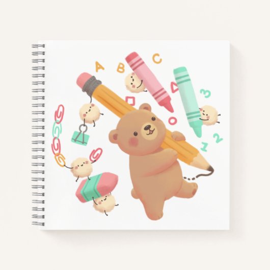 Carnet Illustration de Teddy pour la rentrée scolaire (Devant)