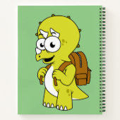Carnet Illustration De Tricératops Avec Sac À Dos. (Dos)